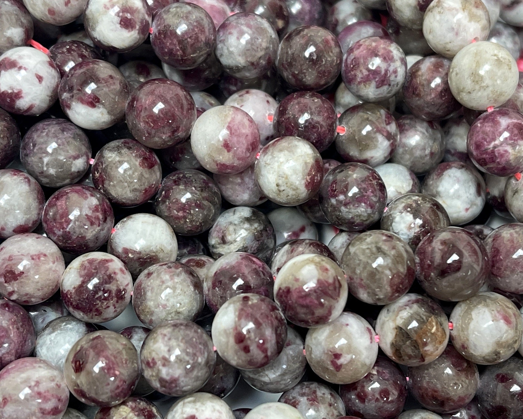 Eudialyte 10mm round natural gemstone beads 15" strand - Oz Beads 
