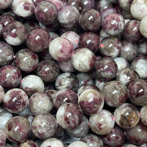 Eudialyte 10mm round natural gemstone beads 15" strand - Oz Beads 