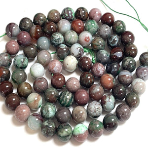 Portuguese Agate 10mm round gemstone beads 15.5" strand - Oz Beads 