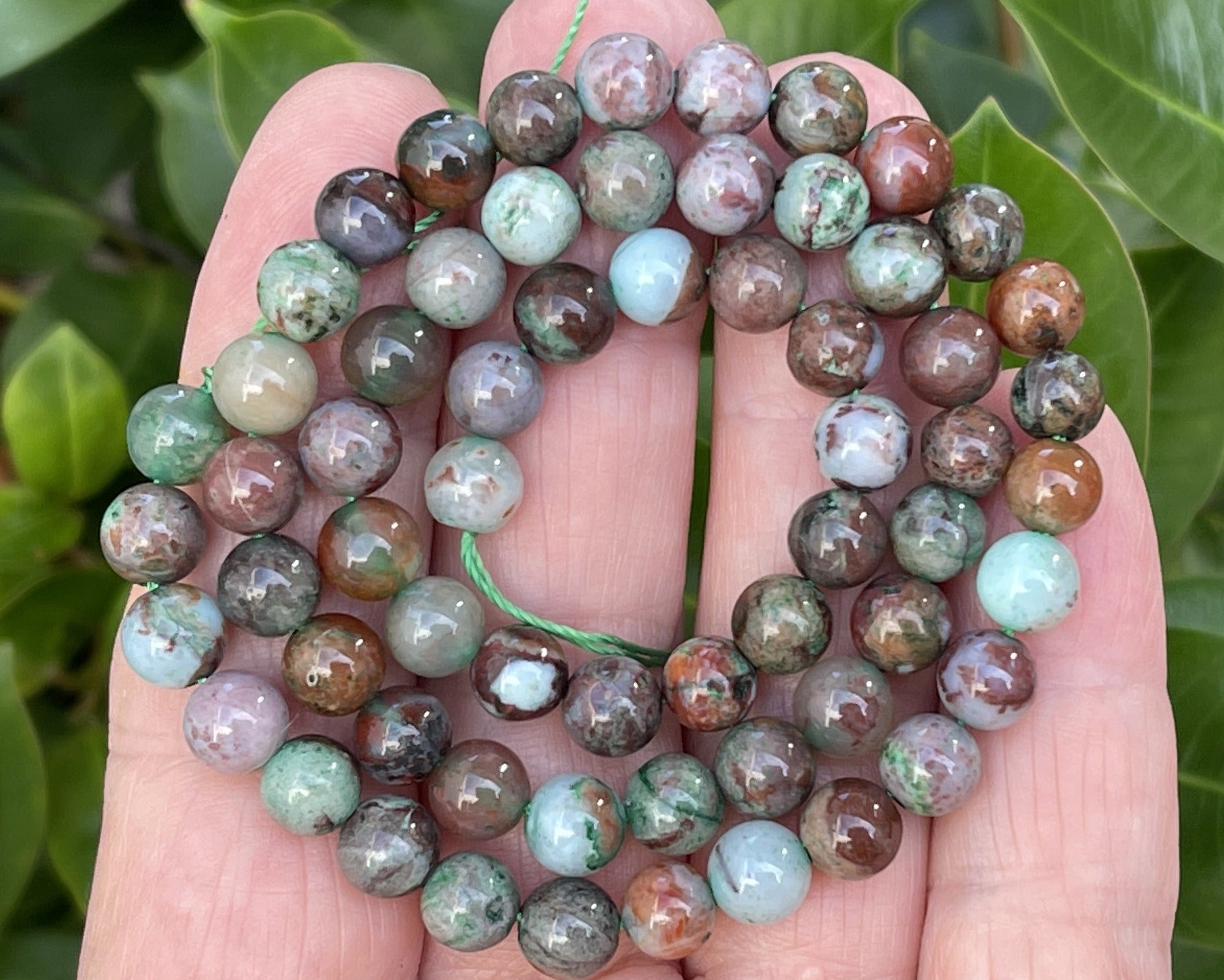 Portuguese Agate 6mm round gemstone beads 15" strand