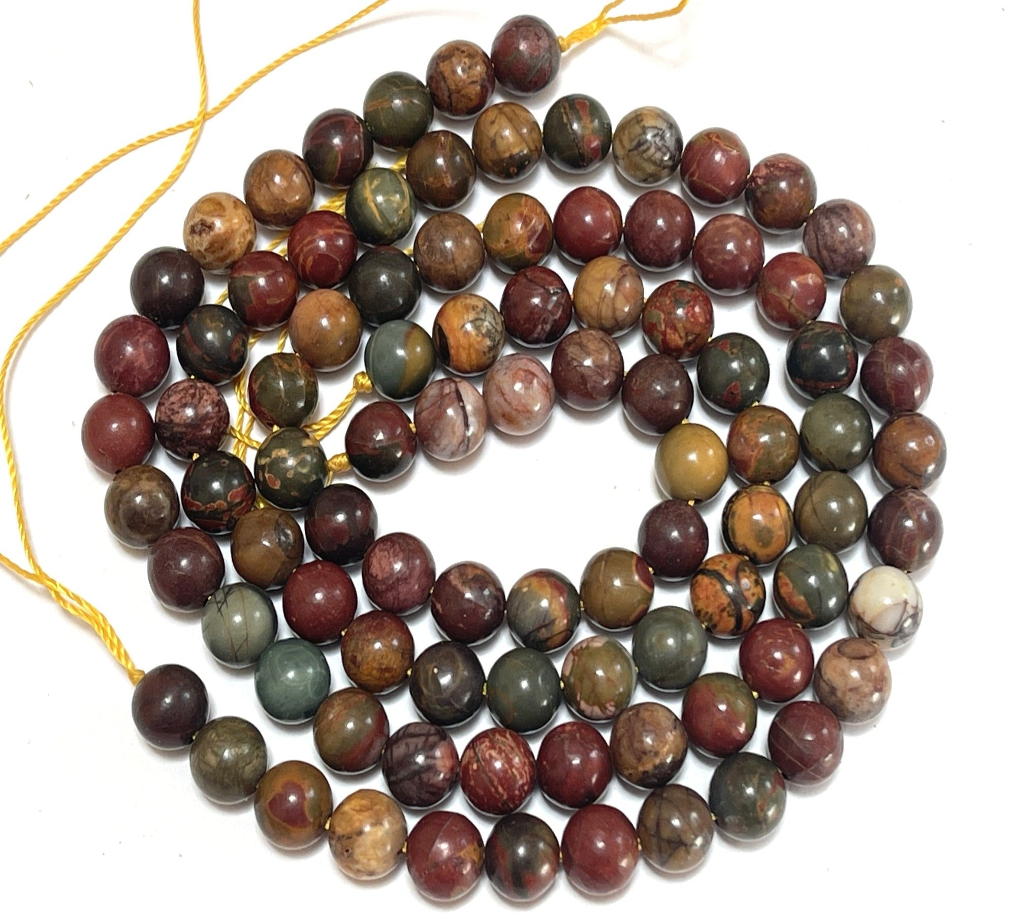 Red Creek Jasper 8mm round natural gemstone beads 15" strand - Oz Beads 