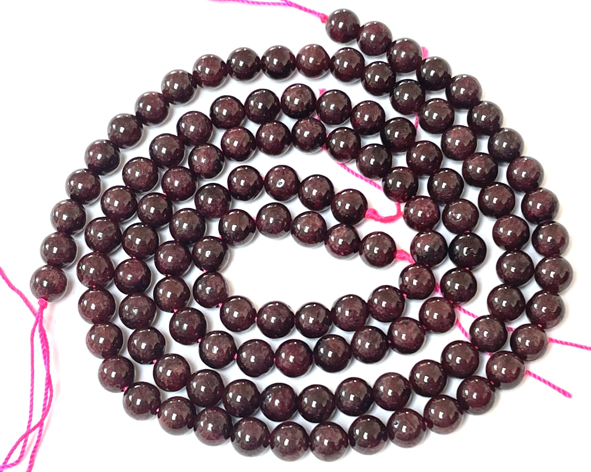 Red Garnet 6mm round gemstone beads 15" strand - Oz Beads 