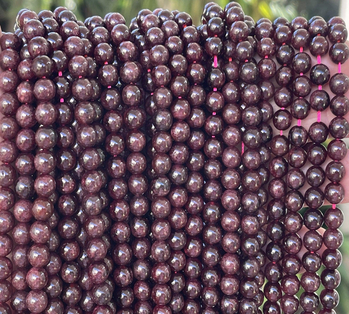 Red Garnet 6mm round gemstone beads 15" strand - Oz Beads 