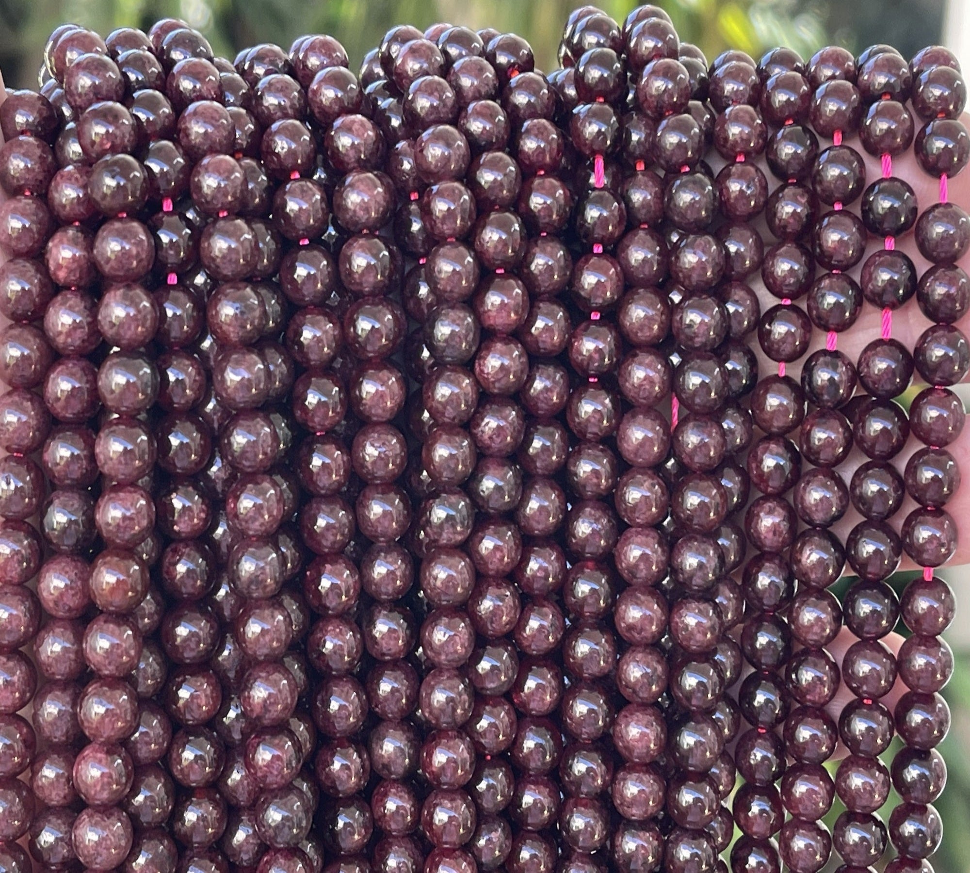 Red Garnet 6mm round gemstone beads 15" strand - Oz Beads 