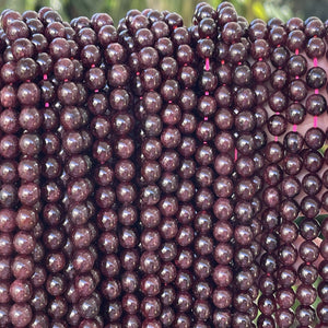 Red Garnet 6mm round gemstone beads 15" strand - Oz Beads 