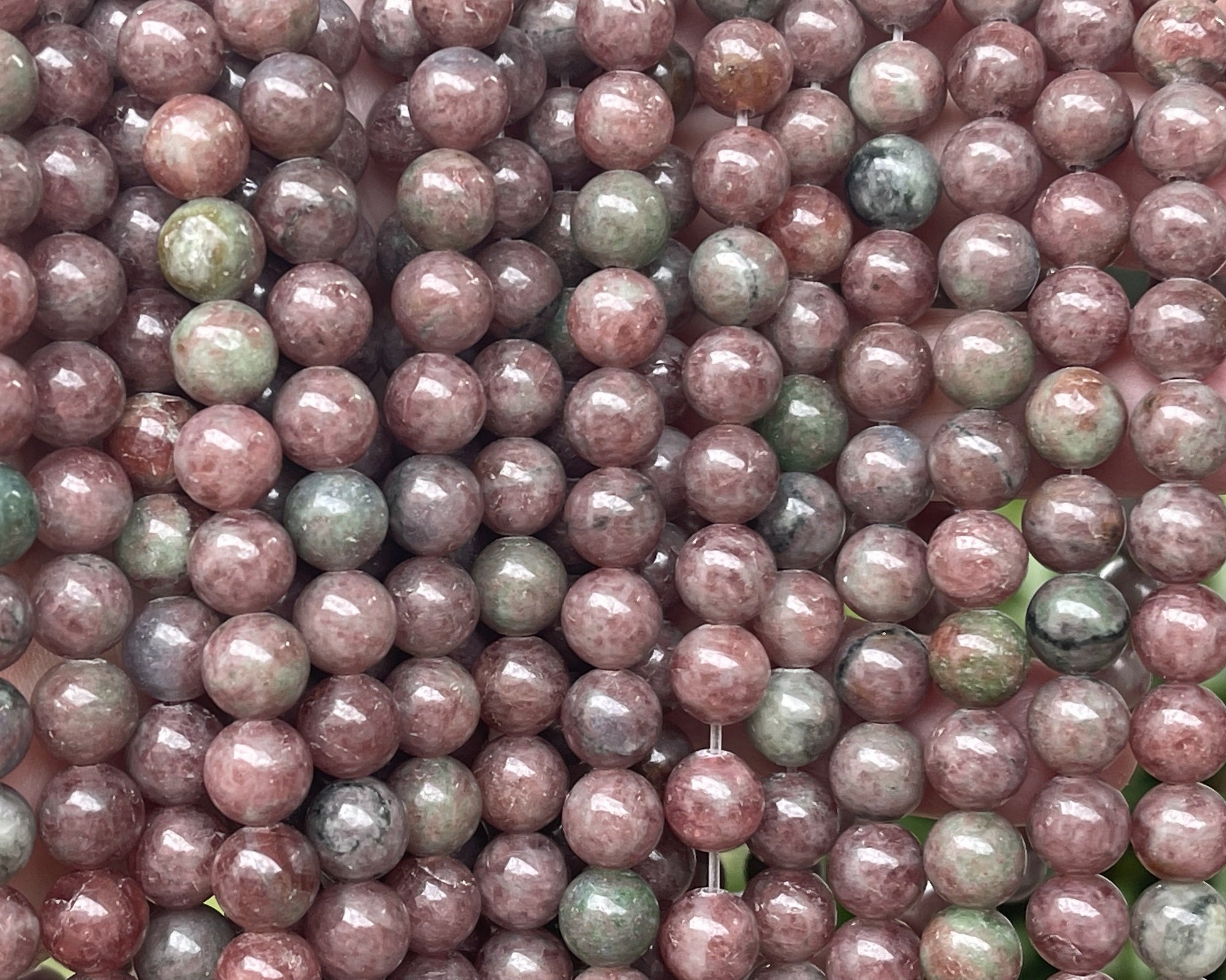 Red Green Kashgar Garnet 8mm round natural gemstone beads 15" strand
