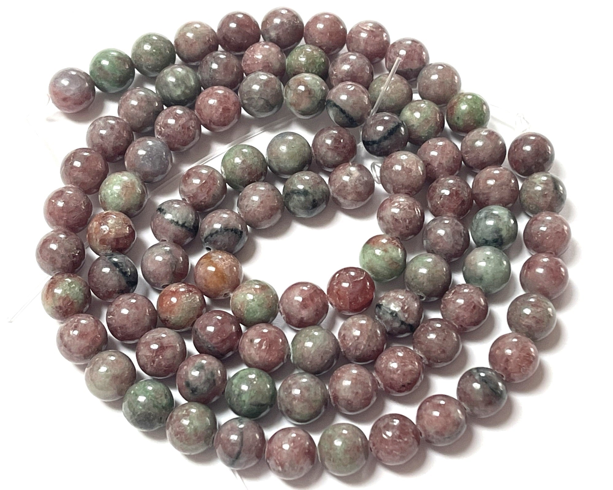 Red Green Kashgar Garnet 8mm round natural gemstone beads 15" strand