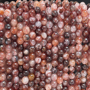 Red Hematoid Quartz 6mm round natural gemstone beads 15.5" strand - Oz Beads 