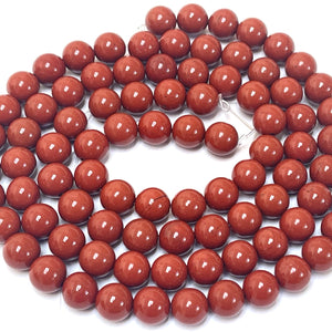 Red Jasper 8mm round natural gemstone beads 15" strand - Oz Beads 
