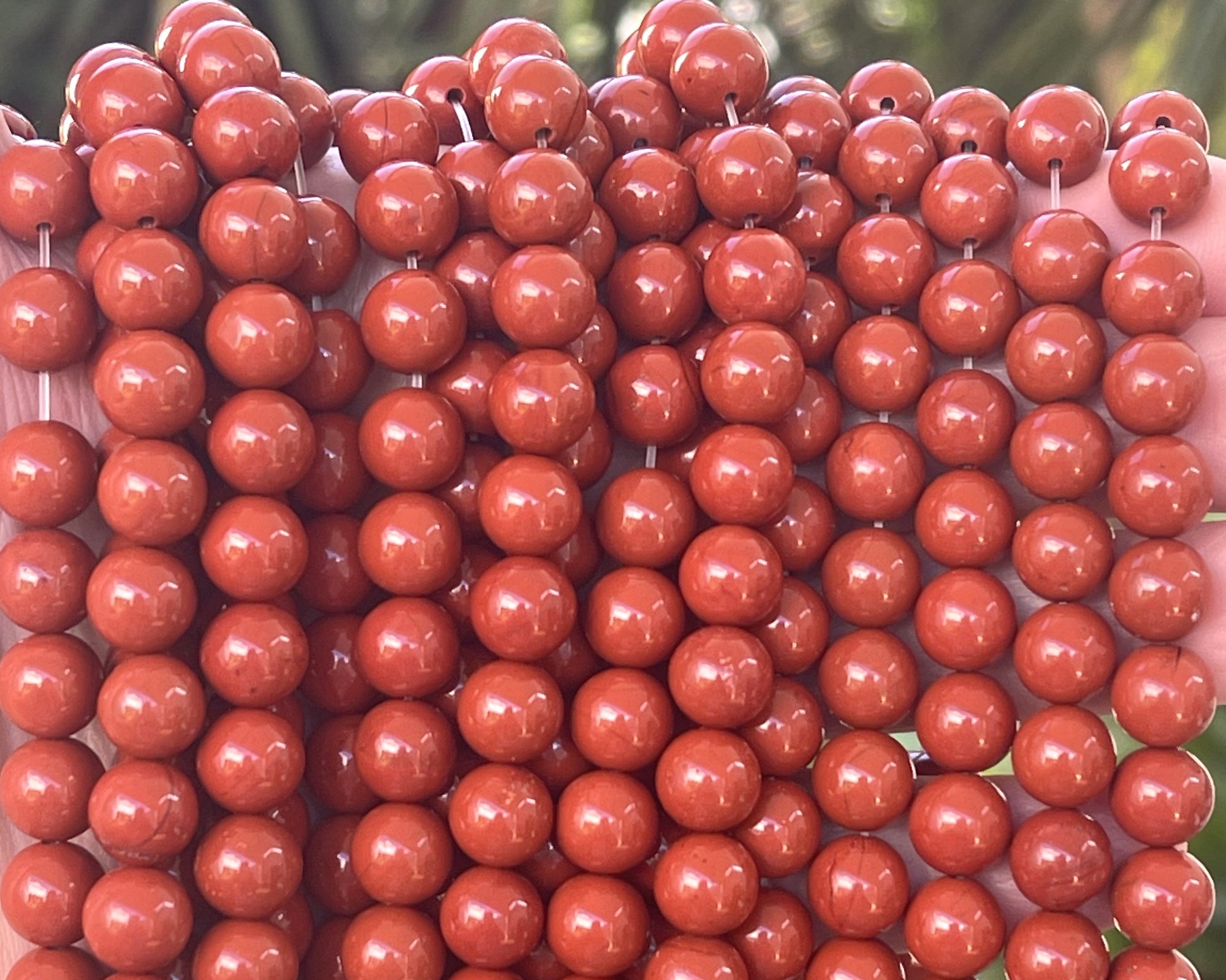 Red Jasper 8mm round natural gemstone beads 15" strand - Oz Beads 