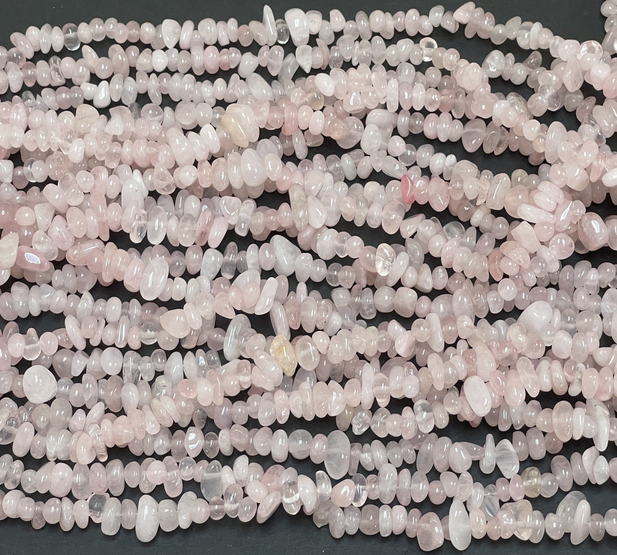 Rose Quartz 6-9mm chip beads natural gemstone chips 32" strand - Oz Beads 