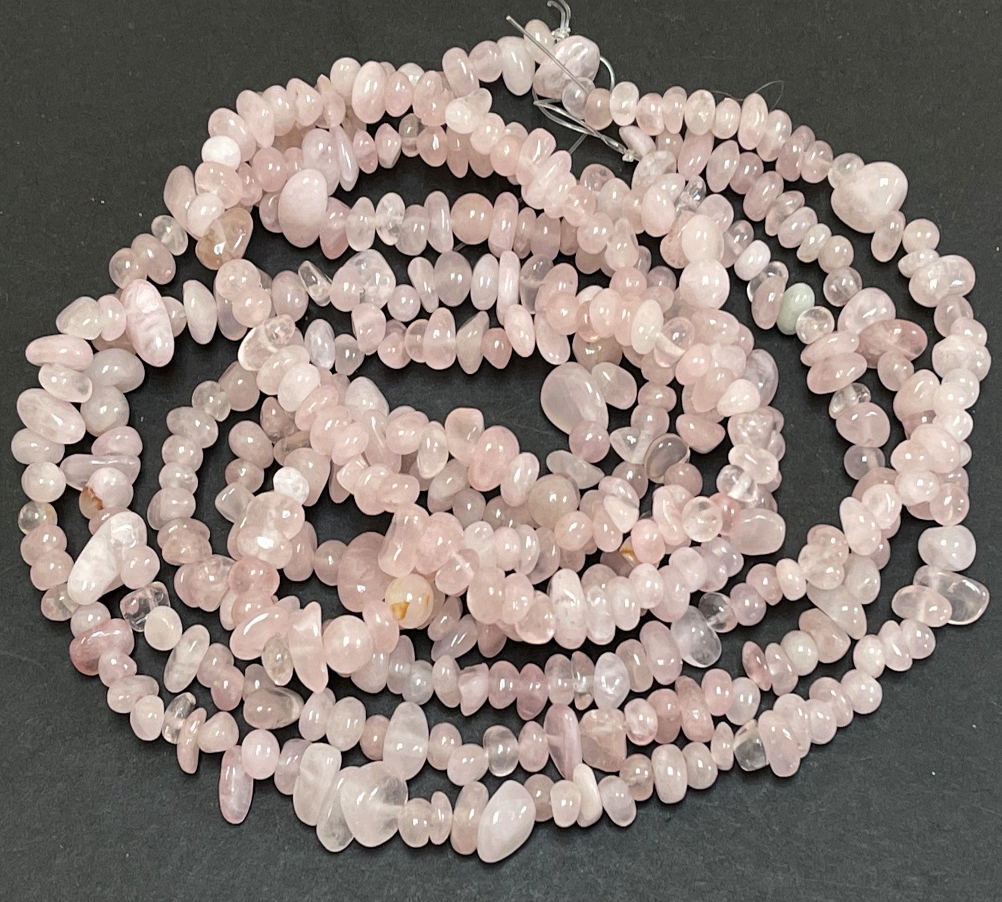 Rose Quartz 6-9mm chip beads natural gemstone chips 32" strand - Oz Beads 