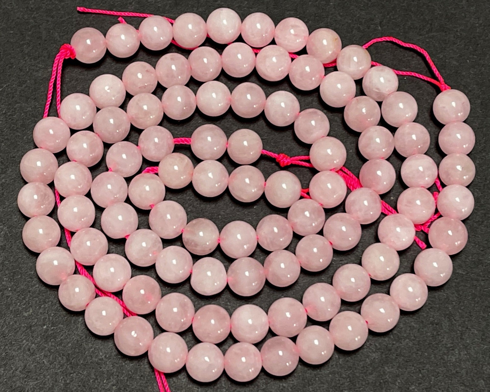 Rose Quartz 8mm round natural gemstone beads 15.5" strand - Oz Beads 