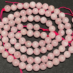 Rose Quartz 8mm round natural gemstone beads 15.5" strand - Oz Beads 