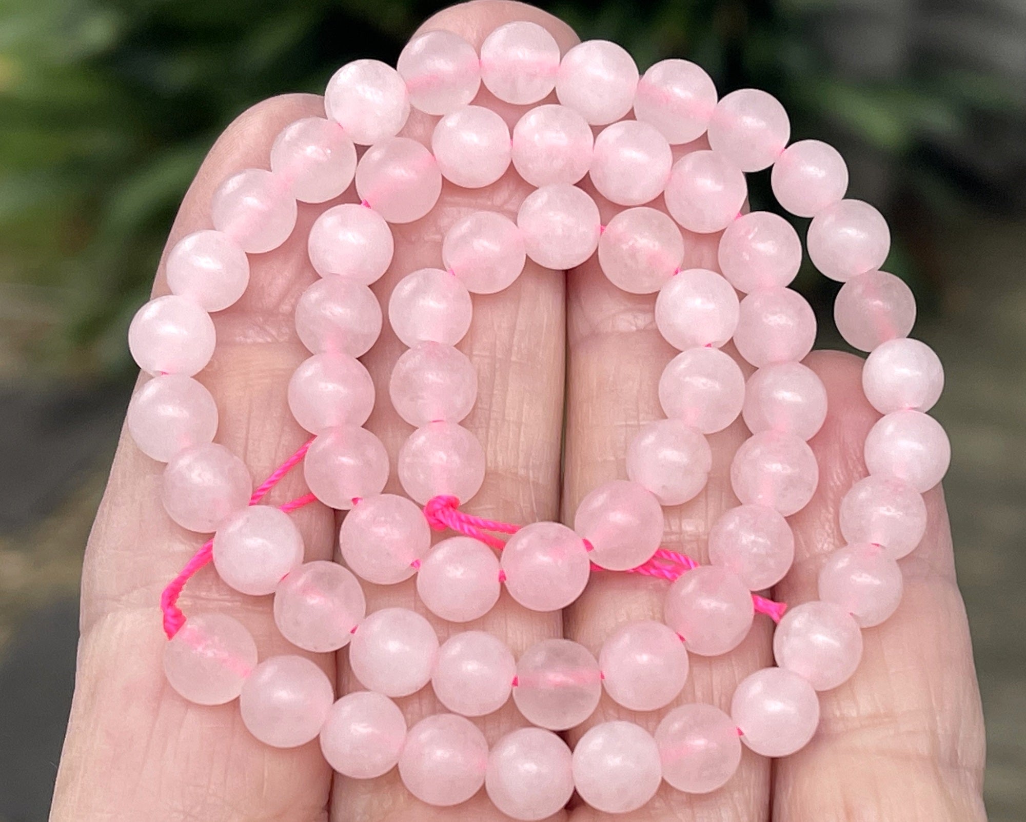 Rose Quartz matte 6mm round natural gemstone beads 15.5" strand - Oz Beads 