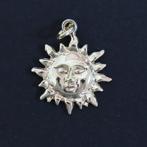 Sun charm 23x18mm 14K Gold plated metal alloy pendant - Oz Beads 