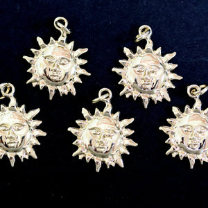 Sun charm 23x18mm 14K Gold plated metal alloy pendant - Oz Beads 