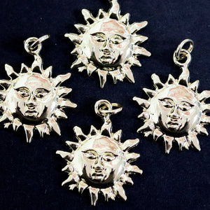 Sun charm 23x18mm 14K Gold plated metal alloy pendant - Oz Beads 