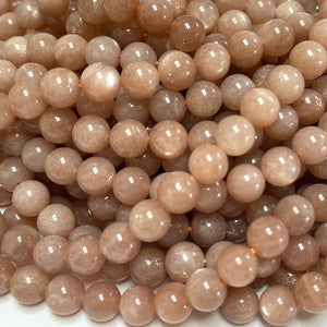 Sunstone 8mm round natural gemstone beads 15.5" strand - Oz Beads 