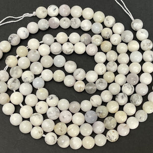 White Opal 6mm round natural gemstone beads 15.5" strand - Oz Beads 