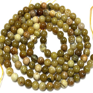 Yellow Opal 6mm round natural gemstone beads 15.5" strand - Oz Beads 