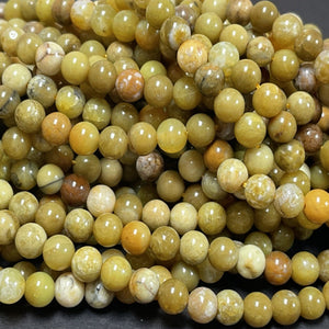 Yellow Opal 6mm round natural gemstone beads 15.5" strand - Oz Beads 