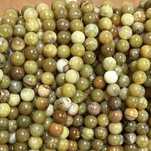 Yellow Opal 6mm round natural gemstone beads 15.5" strand - Oz Beads 