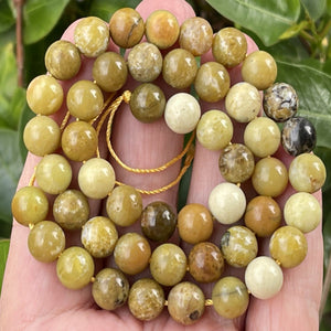 Yellow Opal 8mm round natural gemstone beads 15.5" strand - Oz Beads 