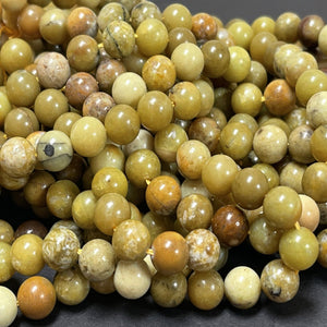 Yellow Opal 8mm round natural gemstone beads 15.5" strand - Oz Beads 