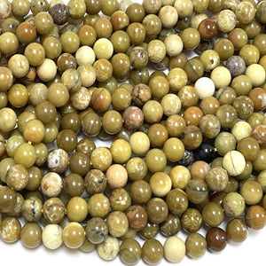 Yellow Opal 8mm round natural gemstone beads 15.5" strand - Oz Beads 