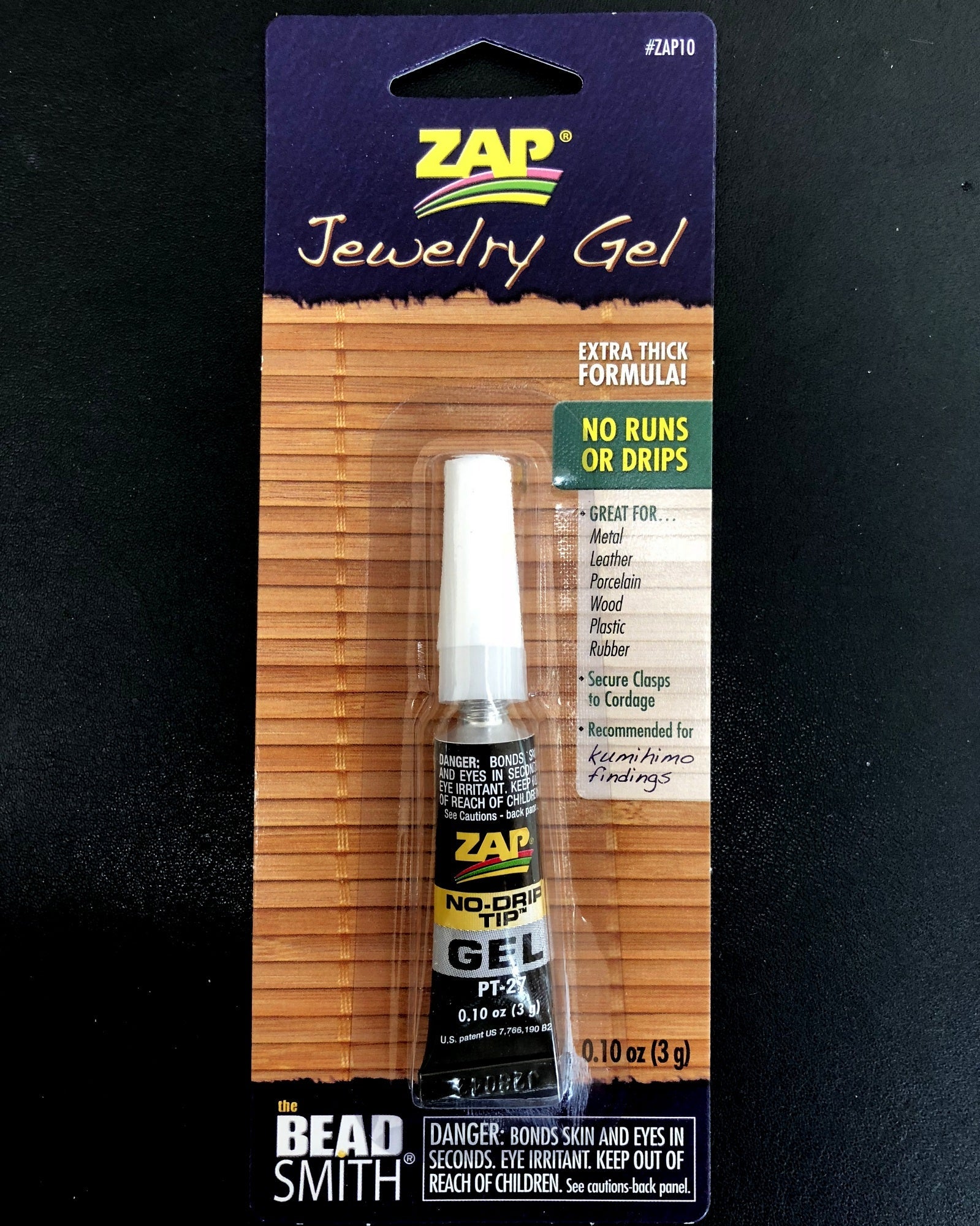 ZAP Jewelry Gel extra thick formula .10 OZ (3 GRAM) TUBE - Oz Beads 